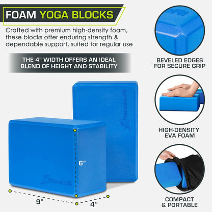 Foam Yoga Blocks, High Density EVA Yoga Bricks 4”X 6” X 9” (Set of 2)