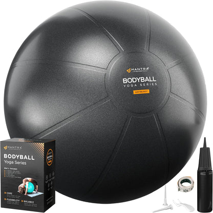 Exercise Ball – Yoga Ball for Pilates & Fitness - Birthing for Pregnancy, Stability, Core, Balance, Therapy for Physical Rehab, Workout for Home Gym & Office Chair, Fast Pump Included