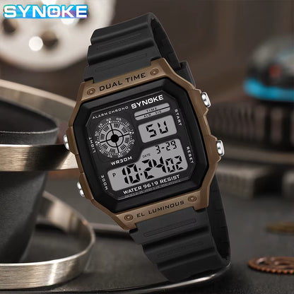 Digital Watches Men Sports Luminous Multifunction Waterproof Women Wristwatch Outdoor and Running Student Seven Lights