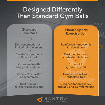 Exercise Ball – Yoga Ball for Pilates & Fitness - Birthing for Pregnancy, Stability, Core, Balance, Therapy for Physical Rehab, Workout for Home Gym & Office Chair, Fast Pump Included