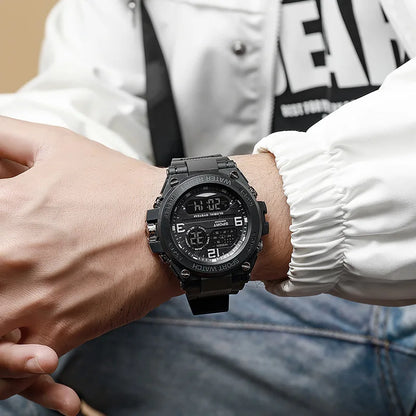 New Men'S Multifunctional Electronic Watch Sports Waterproof Night Light Large Dial Fashion Electronic Watch