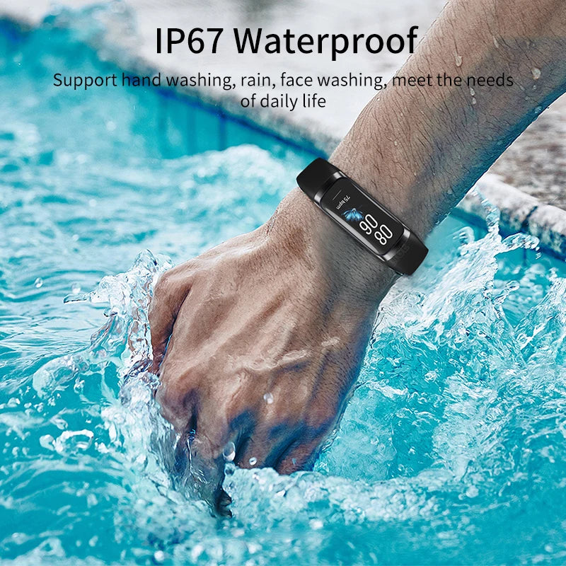 New Smart Fitness Band Men Women AMOLED Clock Temperature Blood Oxygen Pressure Smartwatch Waterproof Watch for IOS Android