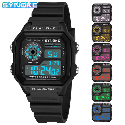 Digital Watches Men Sports Luminous Multifunction Waterproof Women Wristwatch Outdoor and Running Student Seven Lights
