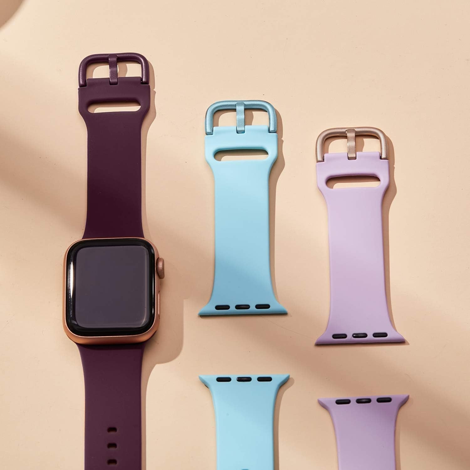 Sport Band Compatible with Apple Watch Bands 49Mm 46Mm 45Mm 44Mm 42Mm 41Mm 40Mm 38Mm, Soft Silicone Replacement Strap with Classic Clasp for Iwatch Series 11 10 9 8 7 6 5 4 3 2 1 SE Ultra Women Men