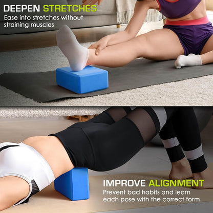 Foam Yoga Blocks, High Density EVA Yoga Bricks 4”X 6” X 9” (Set of 2)