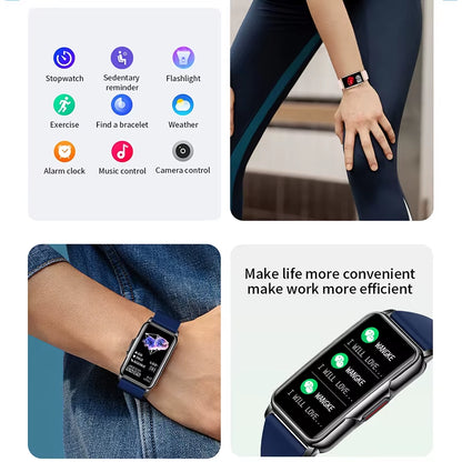 For Android IOS Smart Bracelet Women Smartwatch Men Heart Rate Blood Oxygen Waterproof Sport Smart Band Watch for Ladies +Gift