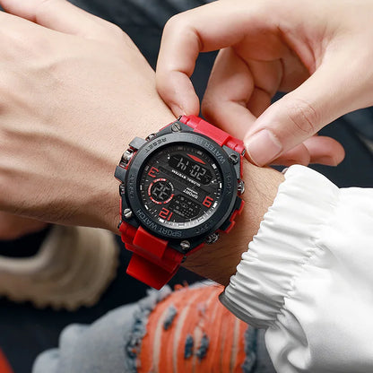 New Men'S Multifunctional Electronic Watch Sports Waterproof Night Light Large Dial Fashion Electronic Watch